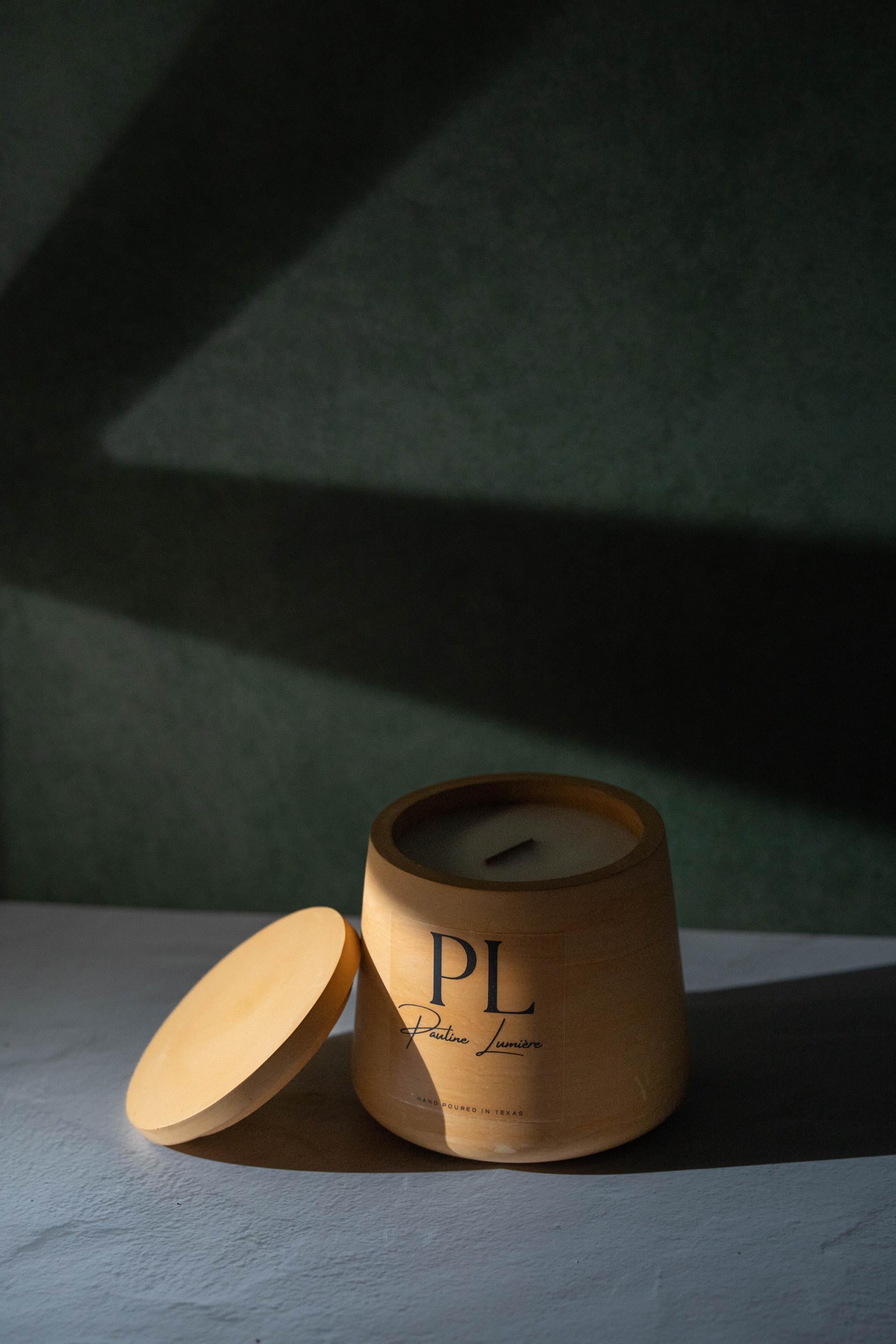 Handmade Soy Candle with Frankincense • Terracotta Plaster Holder, Spiritual Awakening