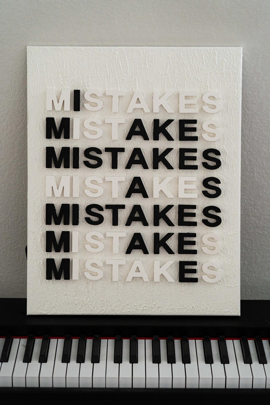 MISTAKES - Textured Motivational Art 16x20, Original