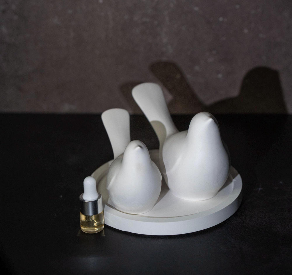 Three Birds Aroma Stone Sculpture | Handcrafted Gypsum Diffuser | Peaceful Home Decor