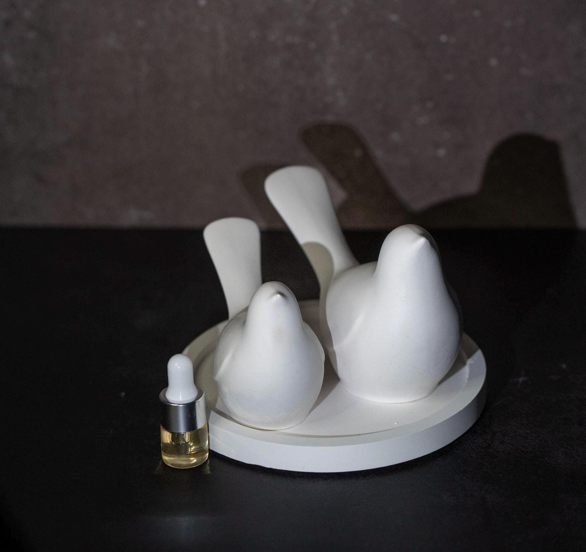 Three Birds Aroma Stone Sculpture | Handcrafted Gypsum Diffuser | Peaceful Home Decor