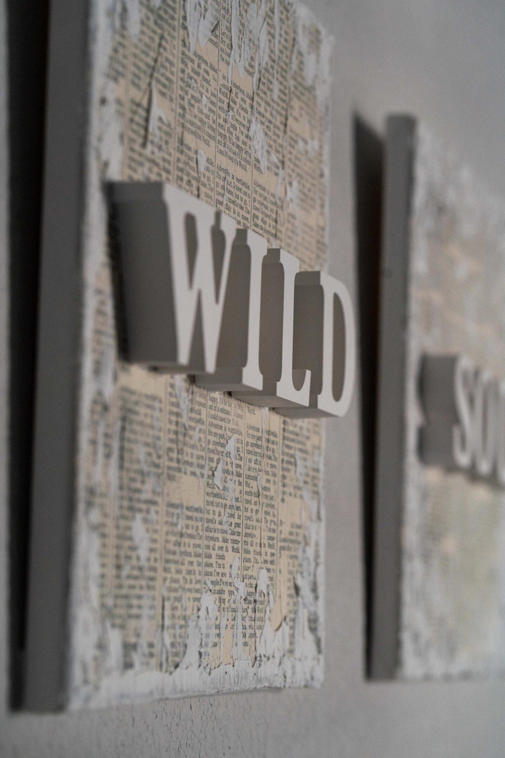 WILD SOUL - Diptych - Textured Gypsum Art Set of 2