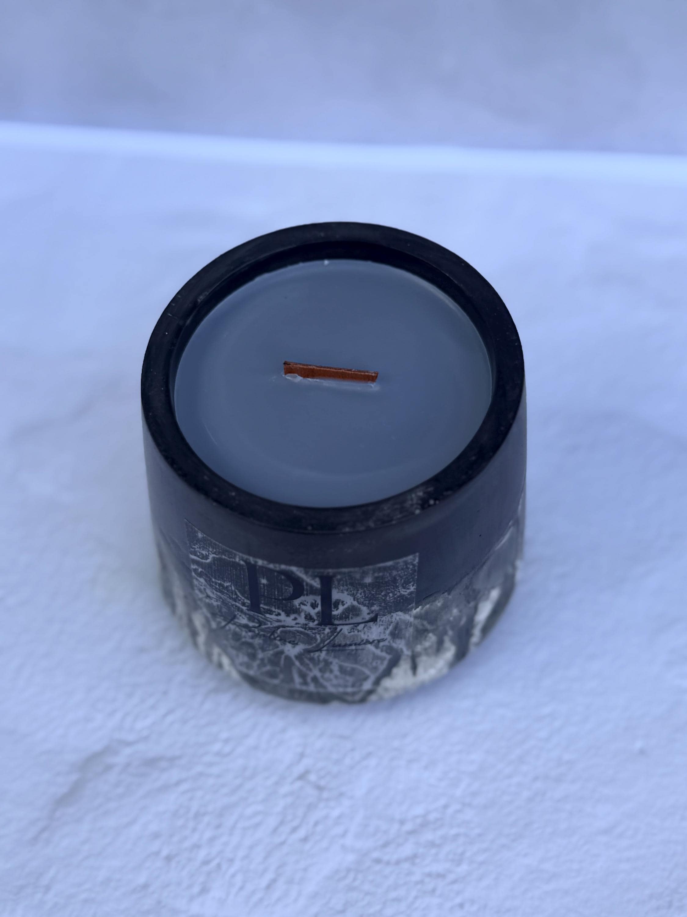 Obsidian Veil | Black Flower Concrete Candle | Frankincense, Myrrh, Palo Santo | Ritual Meditation Candle