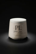 Meditative Harmony • Handmade White Soy Candle with Lavender in Beige-Brown Plaster Holder | Deep Relaxation