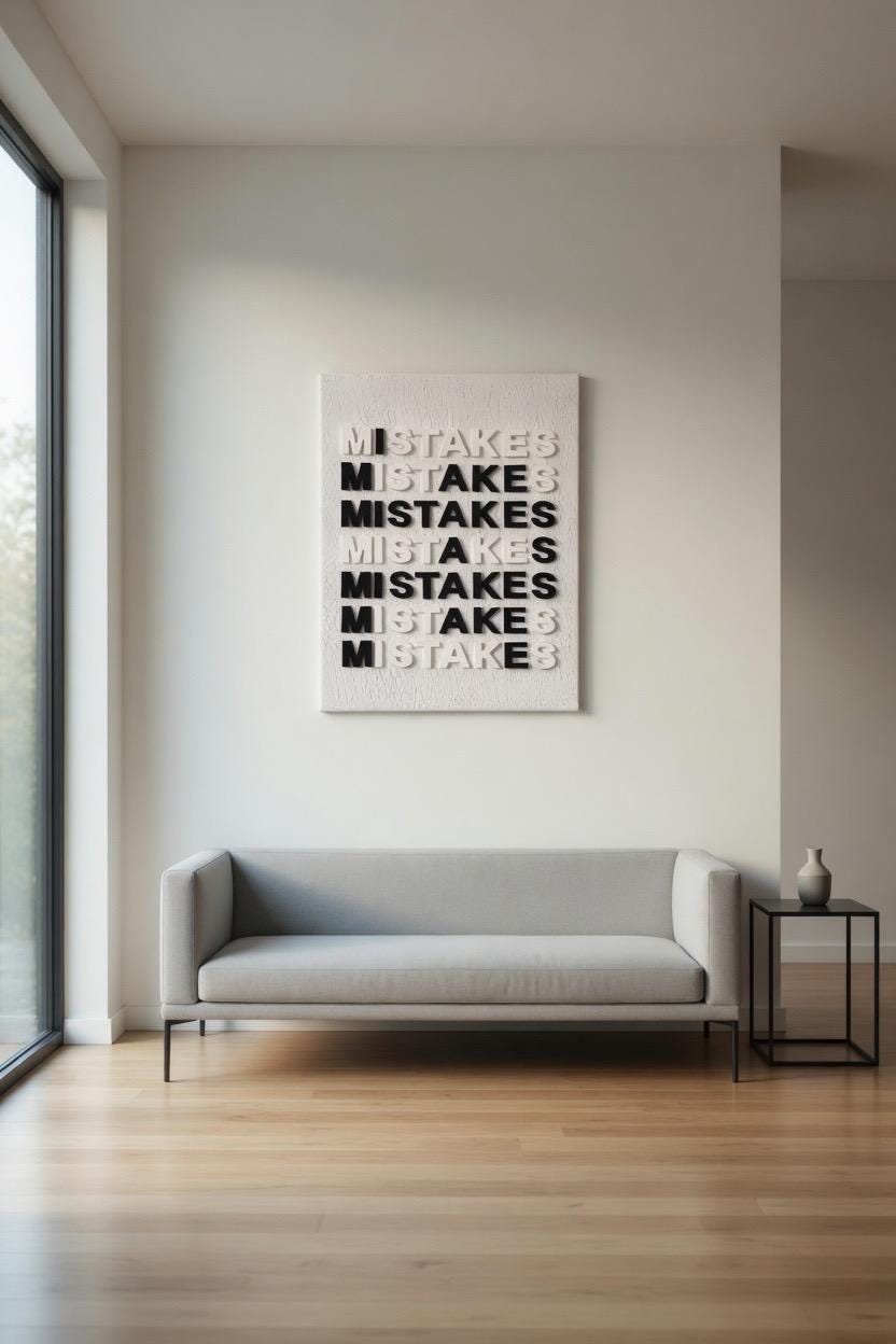 MISTAKES - Textured Motivational Art 16x20, Original