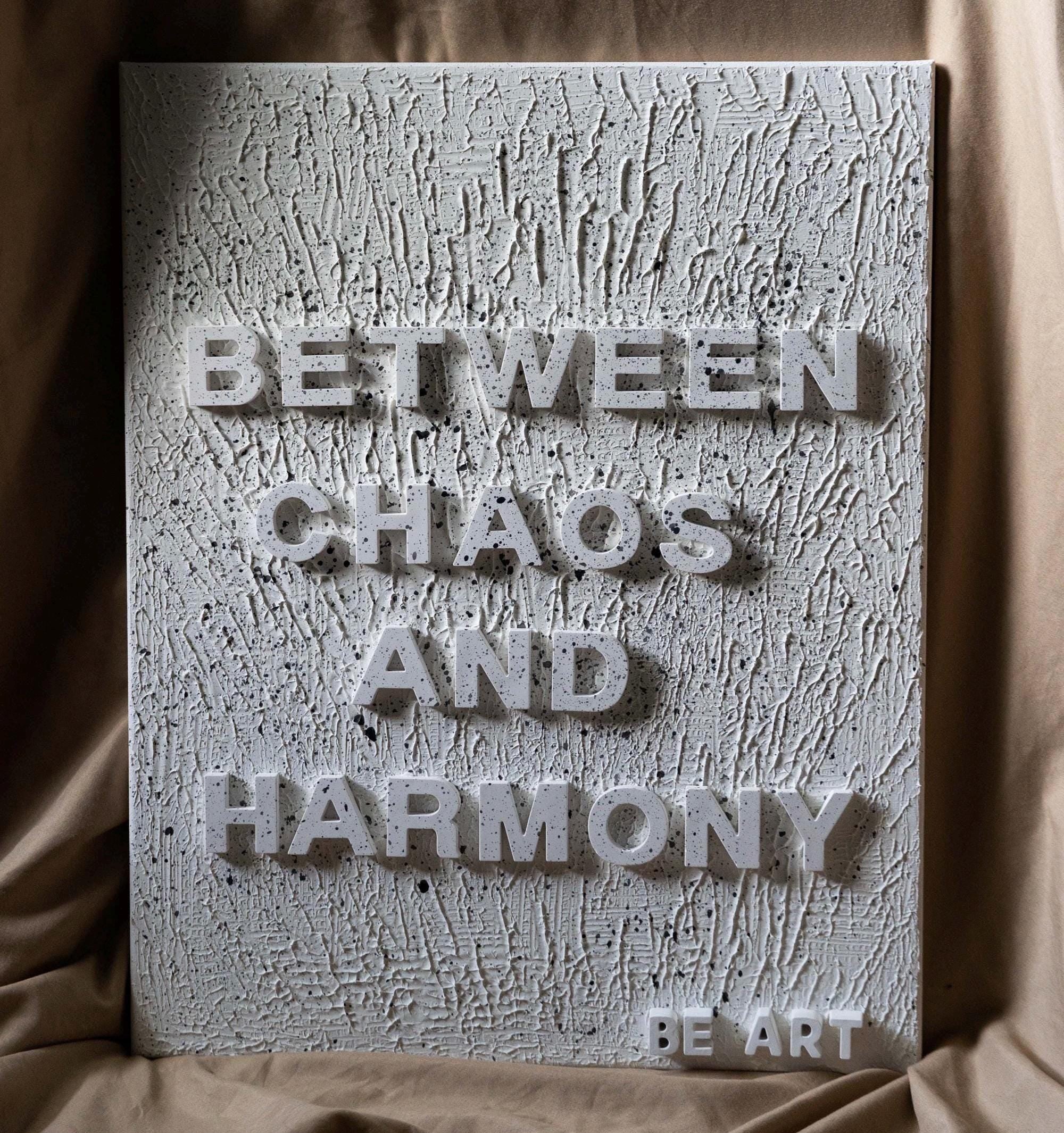 Between Chaos and Harmony - Textured Original Painting 16x20, Gypsum & Texture Paste on Canvas