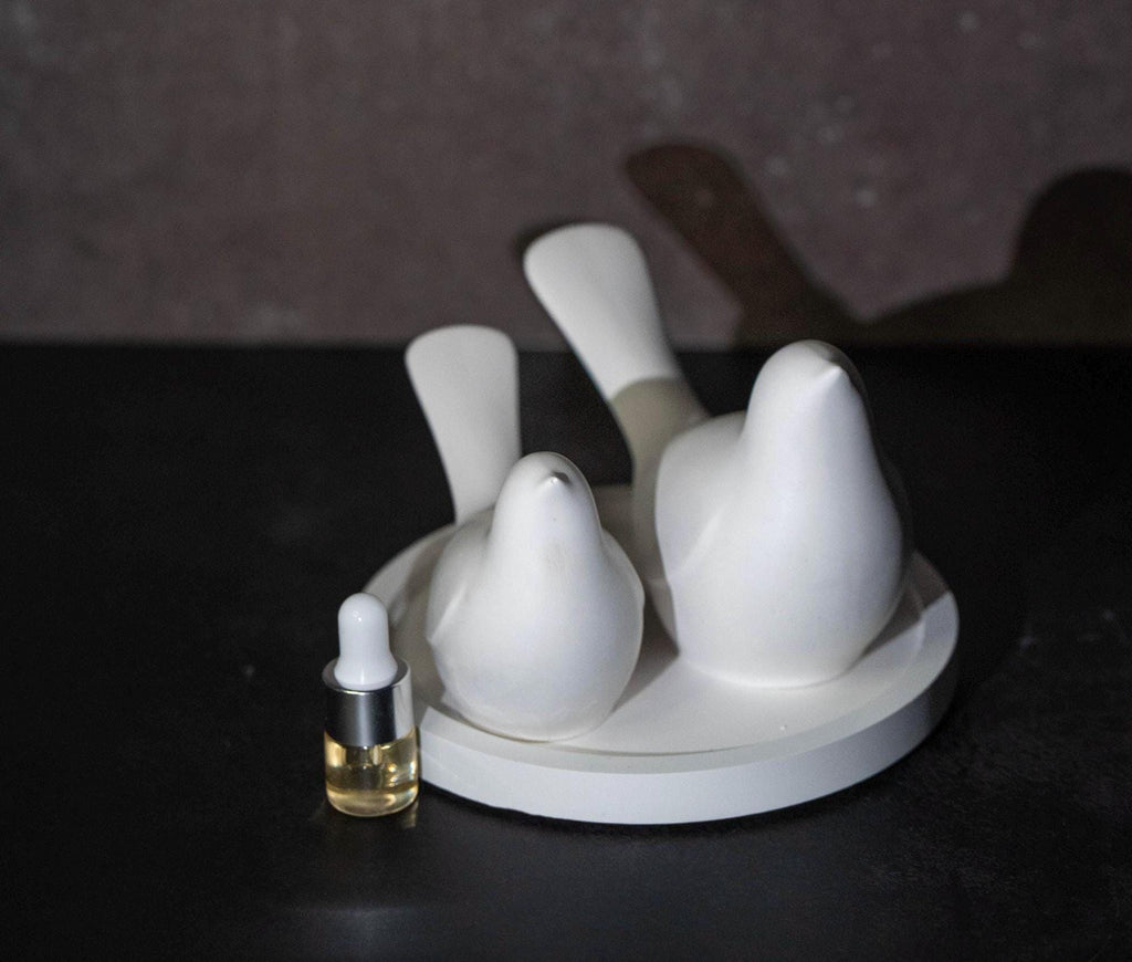 Three Birds Aroma Stone Sculpture | Handcrafted Gypsum Diffuser | Peaceful Home Decor