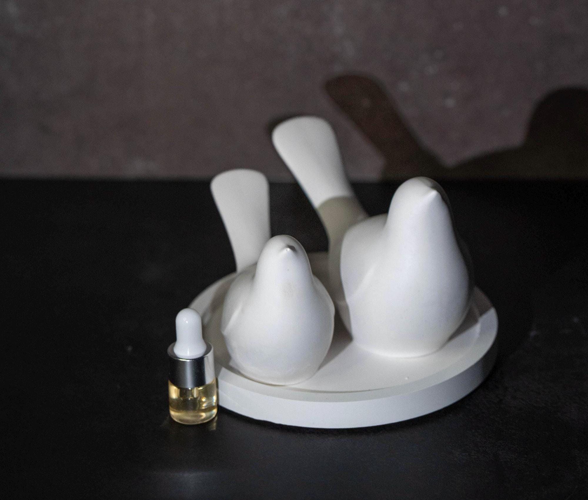 Three Birds Aroma Stone Sculpture | Handcrafted Gypsum Diffuser | Peaceful Home Decor