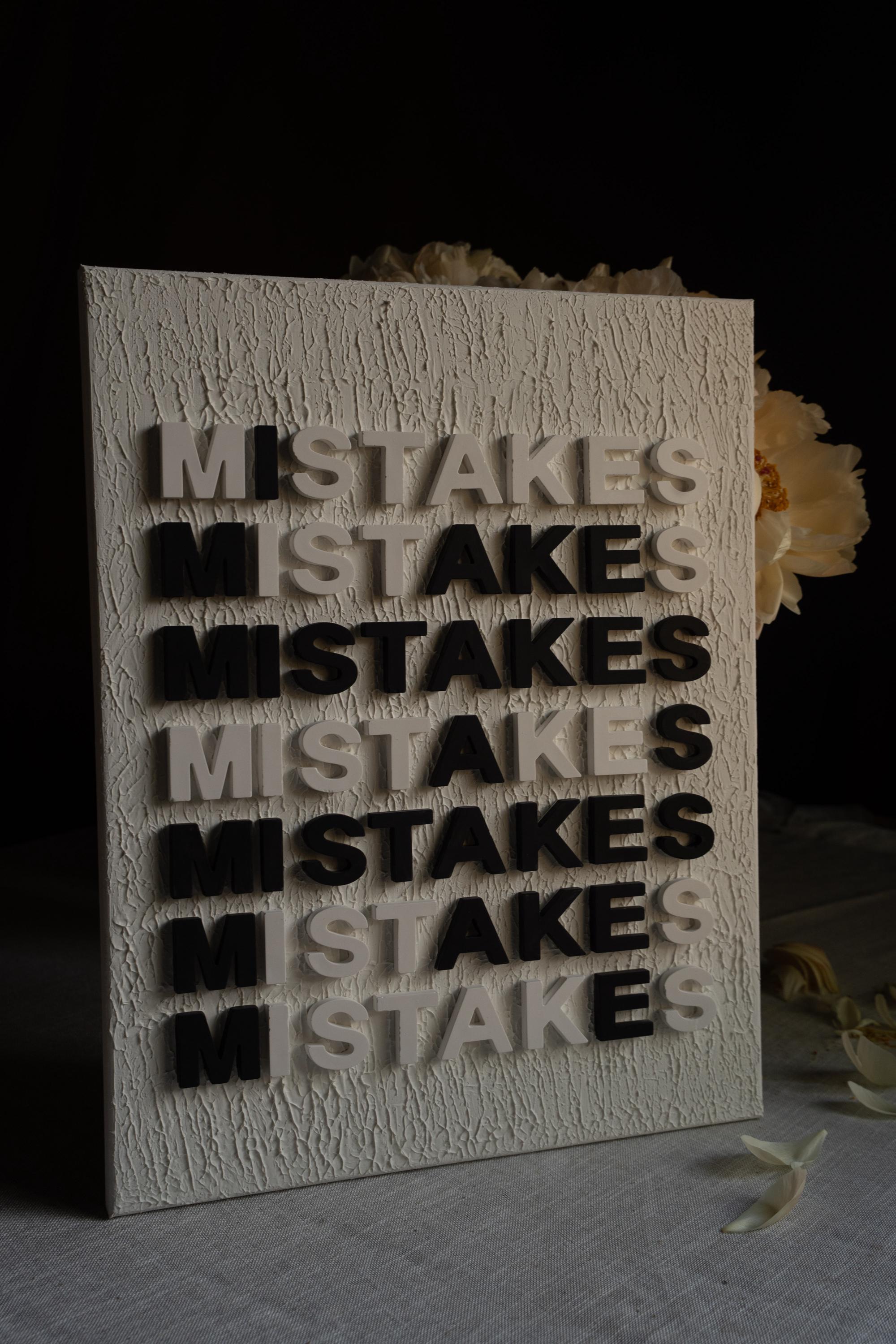 MISTAKES - Textured Motivational Art 16x20, Original