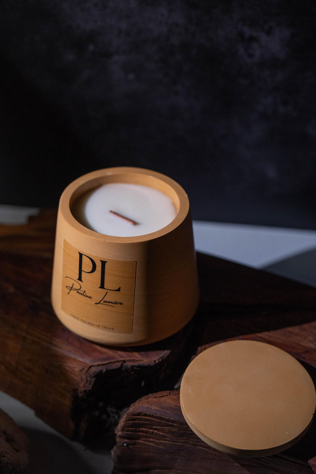 Handmade Soy Candle with Frankincense • Terracotta Plaster Holder, Spiritual Awakening