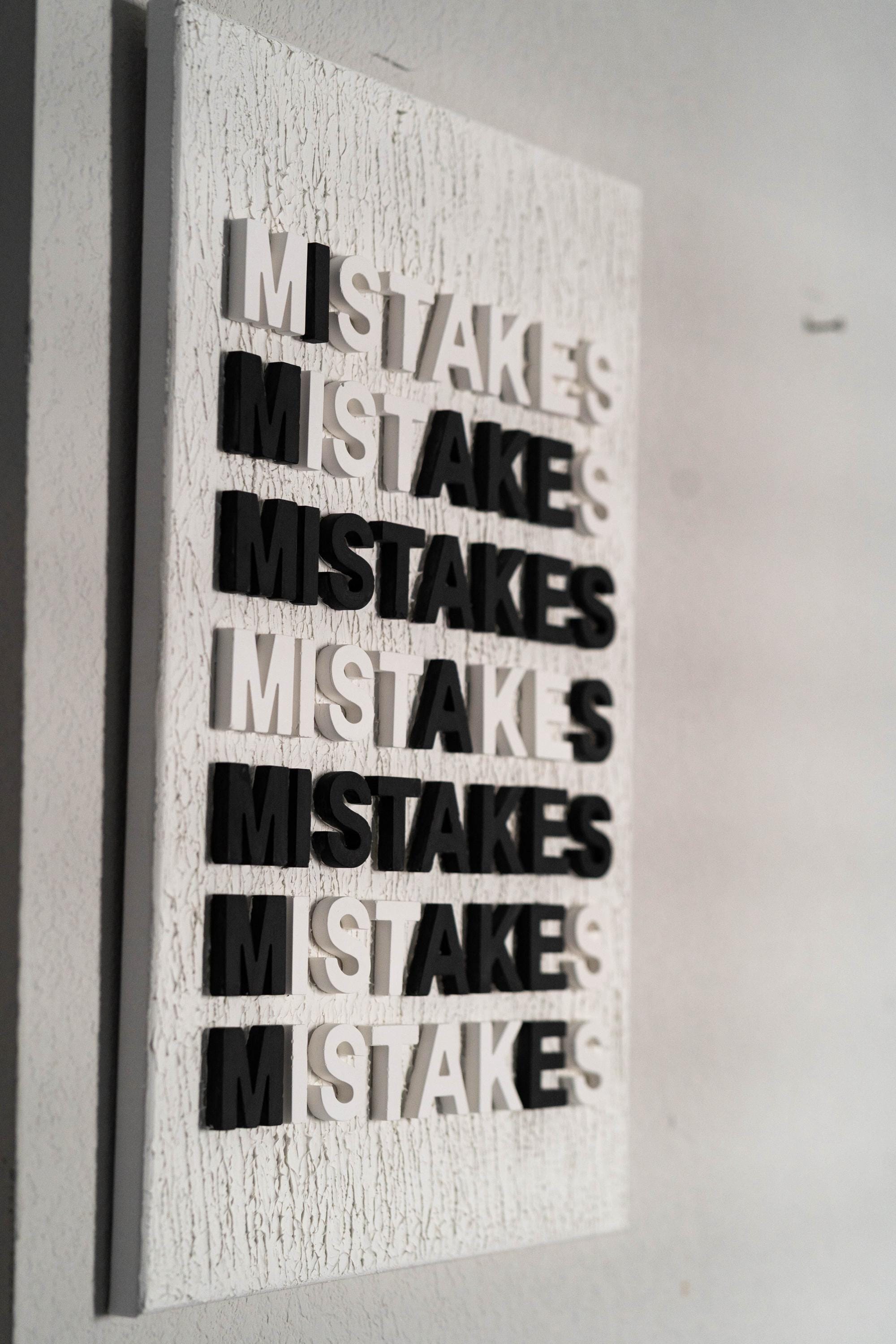 MISTAKES - Textured Motivational Art 16x20, Original