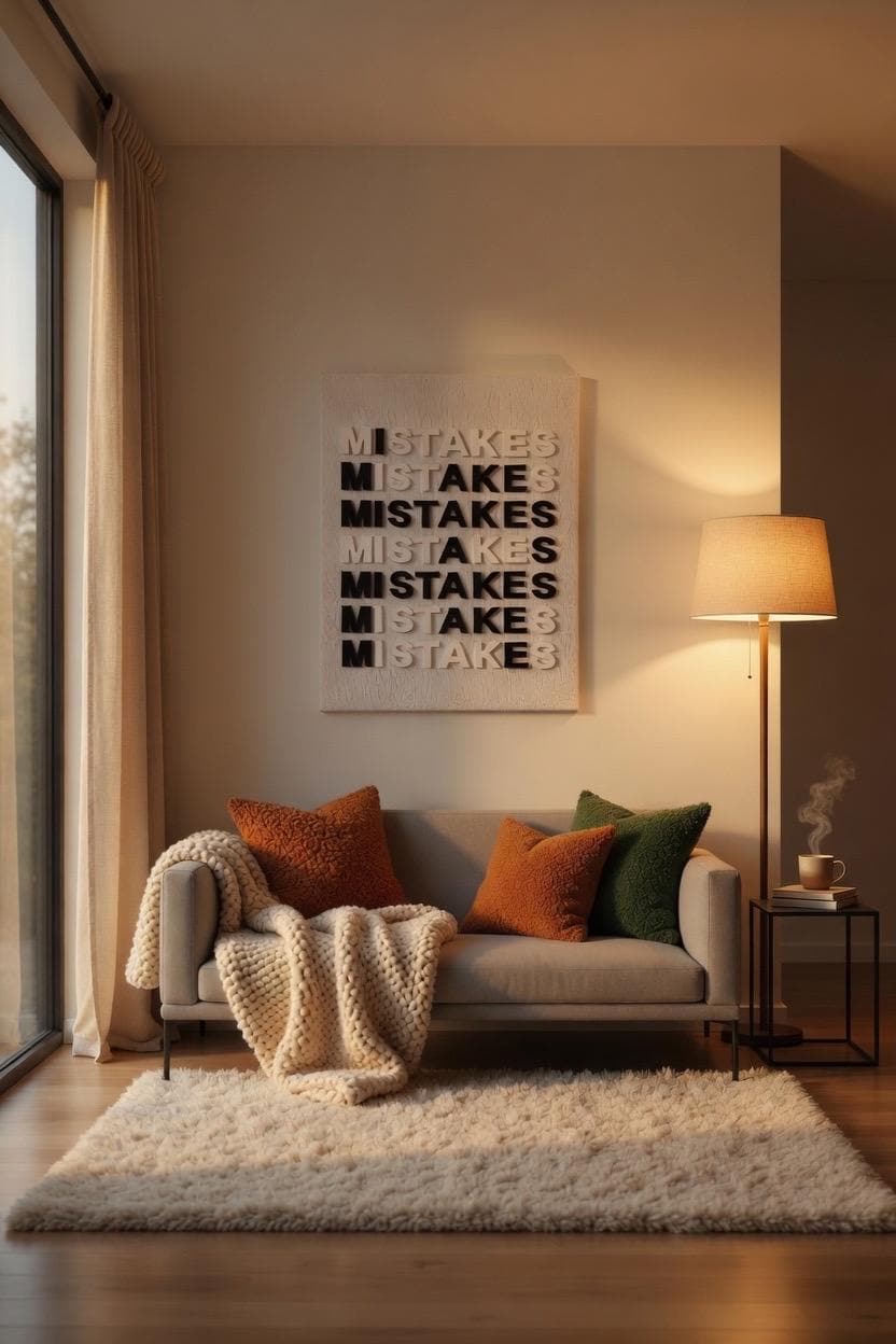MISTAKES - Textured Motivational Art 16x20, Original