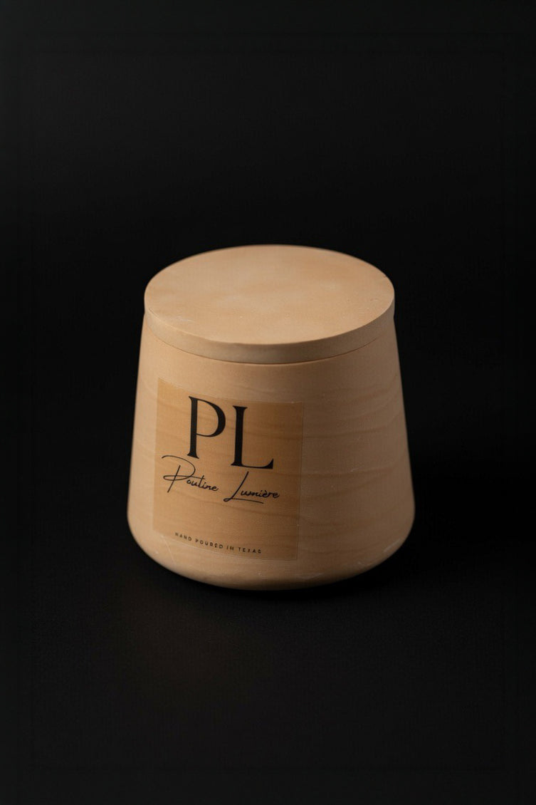Handmade Soy Candle with Frankincense • Terracotta Plaster Holder, Spiritual Awakening