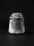 Obsidian Veil | Black Flower Concrete Candle | Frankincense, Myrrh, Palo Santo | Ritual Meditation Candle