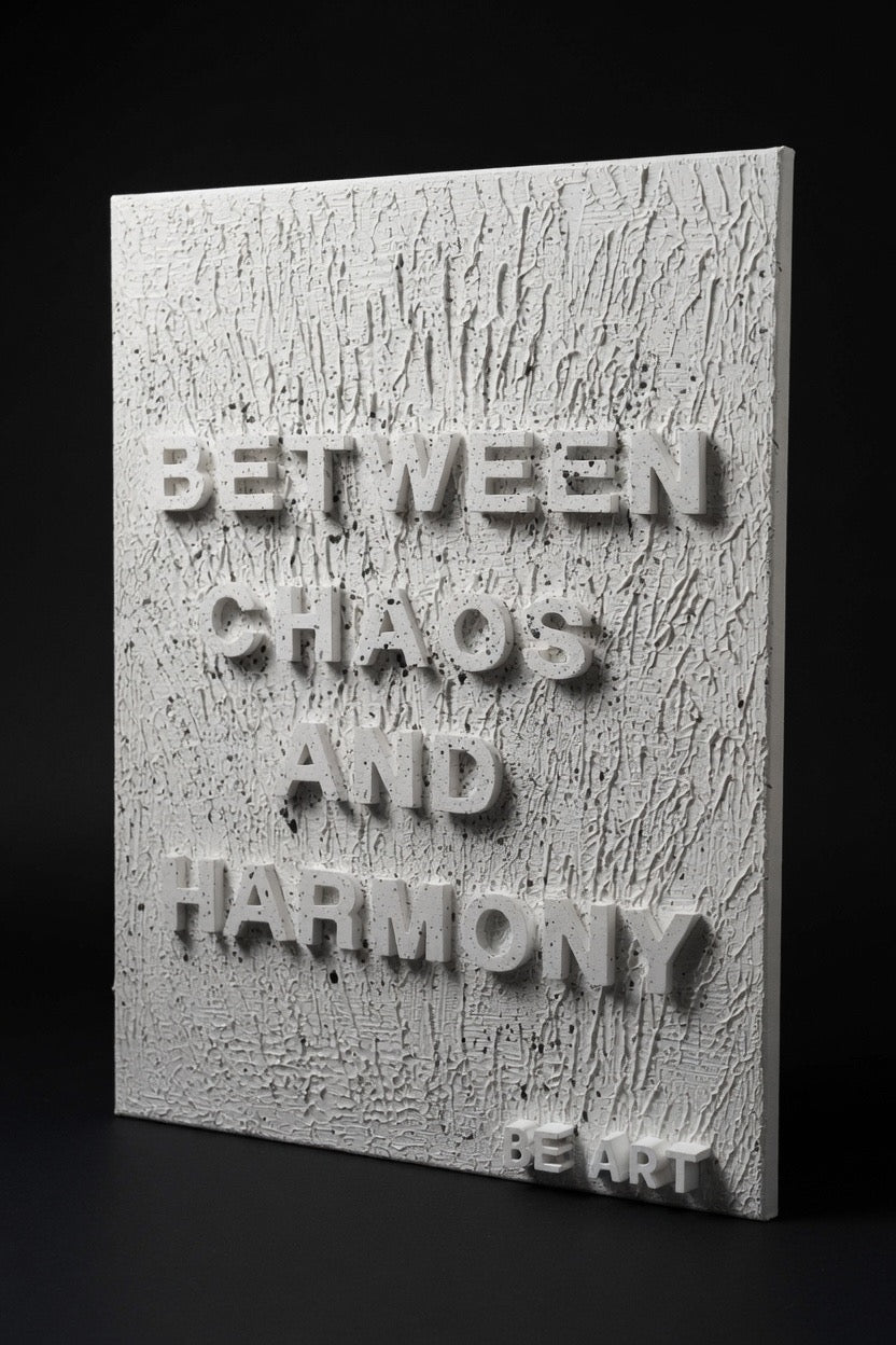 Between Chaos and Harmony - Textured Original Painting 16x20, Gypsum & Texture Paste on Canvas