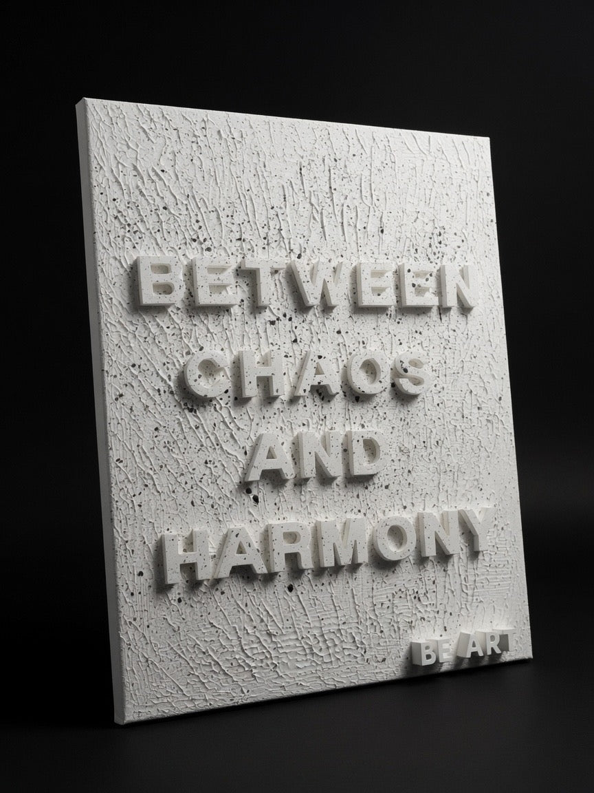 Between Chaos and Harmony - Textured Original Painting 16x20, Gypsum & Texture Paste on Canvas
