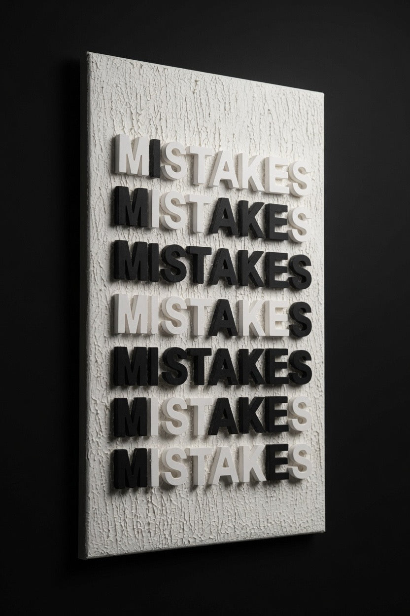 MISTAKES - Textured Motivational Art 16x20, Original