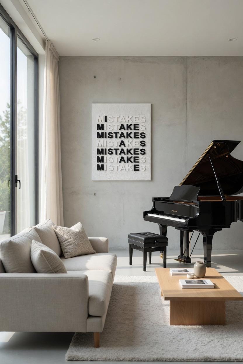 MISTAKES - Textured Motivational Art 16x20, Original