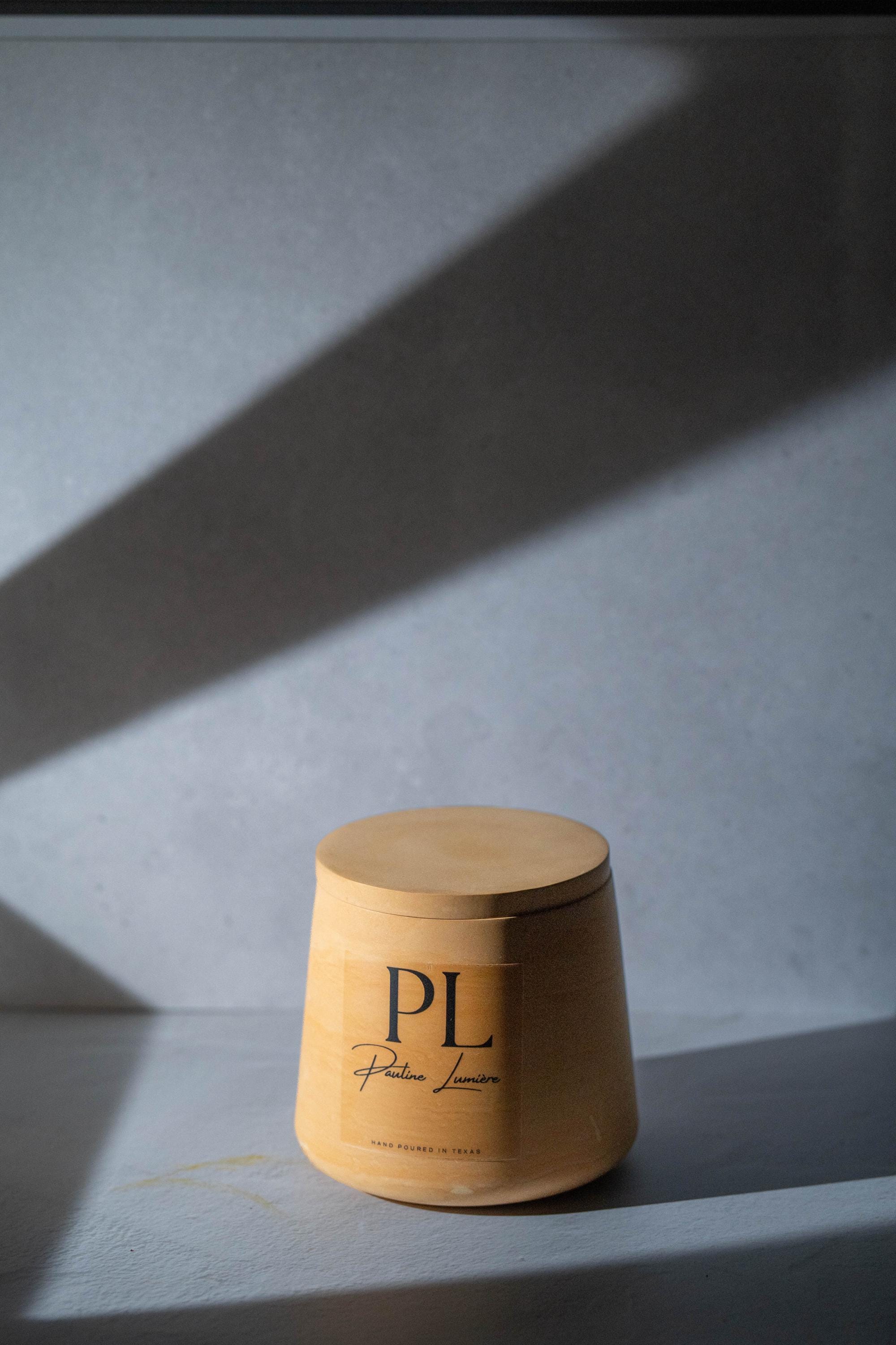 Handmade Soy Candle with Frankincense • Terracotta Plaster Holder, Spiritual Awakening