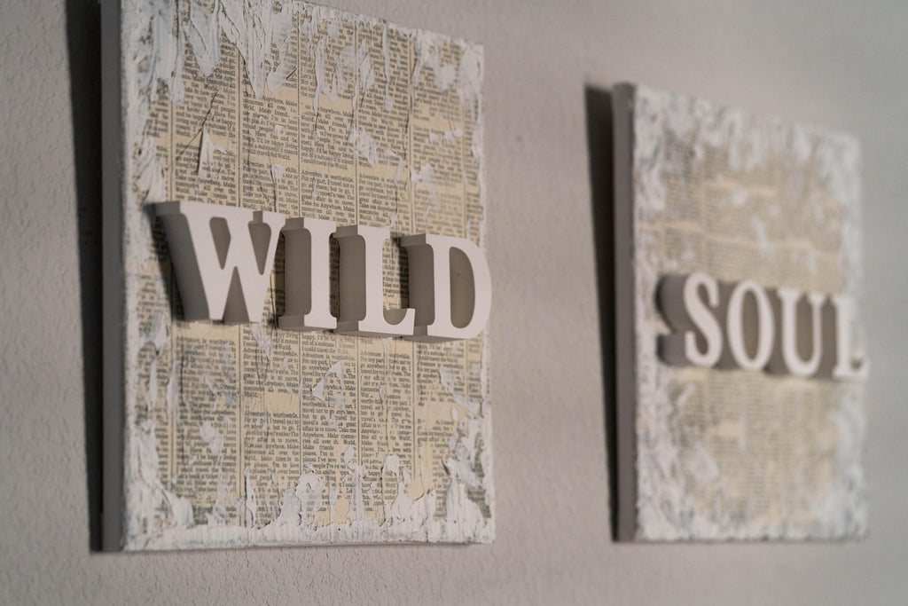 WILD SOUL - Diptych - Textured Gypsum Art Set of 2