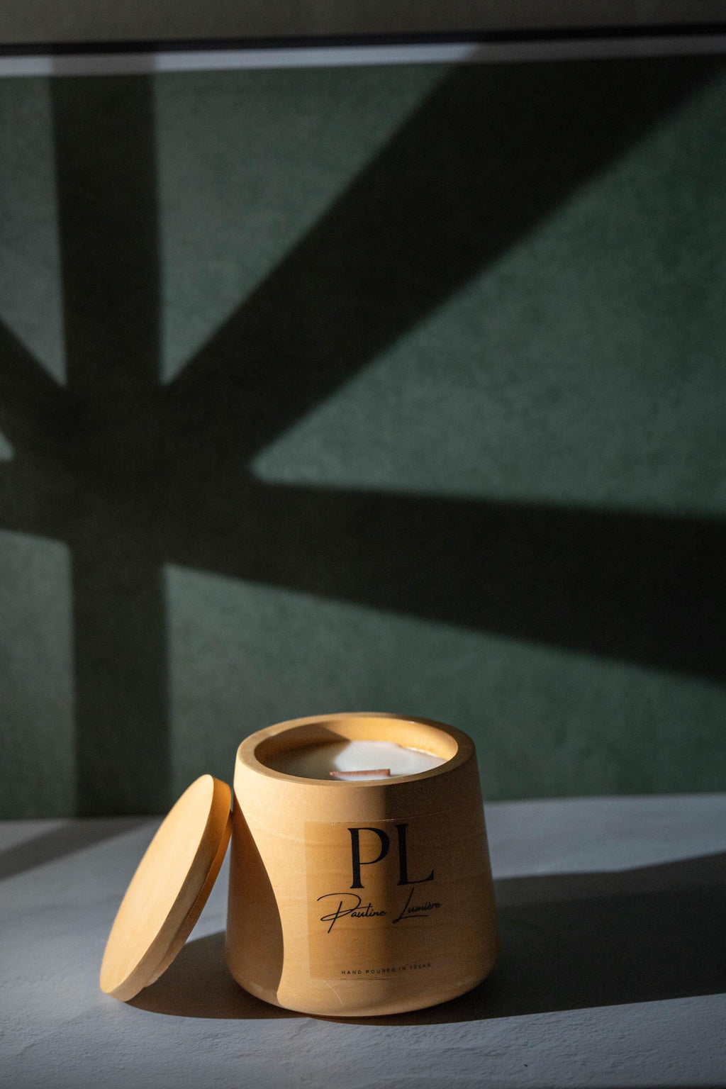Handmade Soy Candle with Frankincense • Terracotta Plaster Holder, Spiritual Awakening