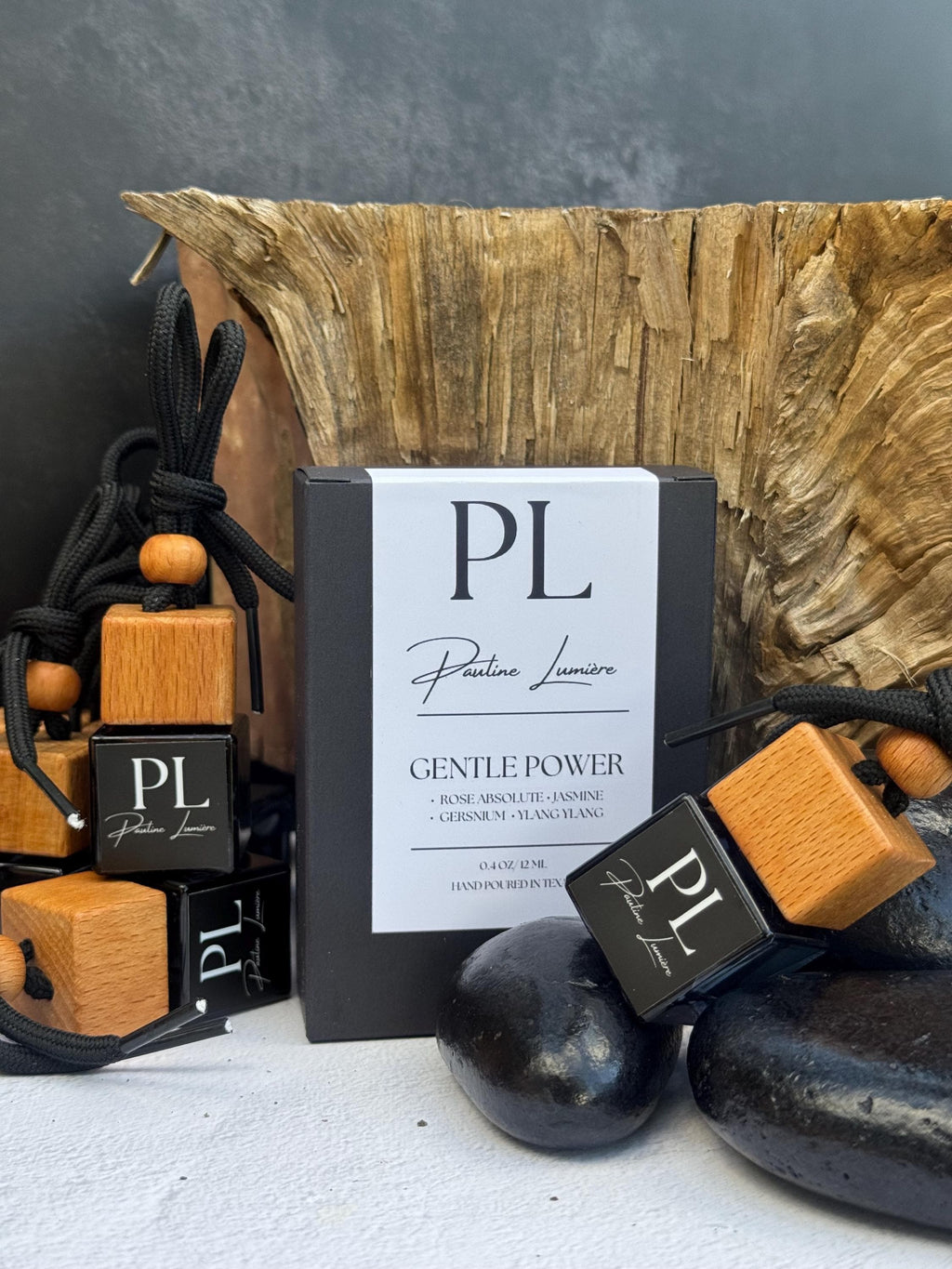 Gentle Power • Handmade Car Air Freshener | Rose, Jasmine & Ylang Ylang | Luxurious natural aromatherapy diffuser