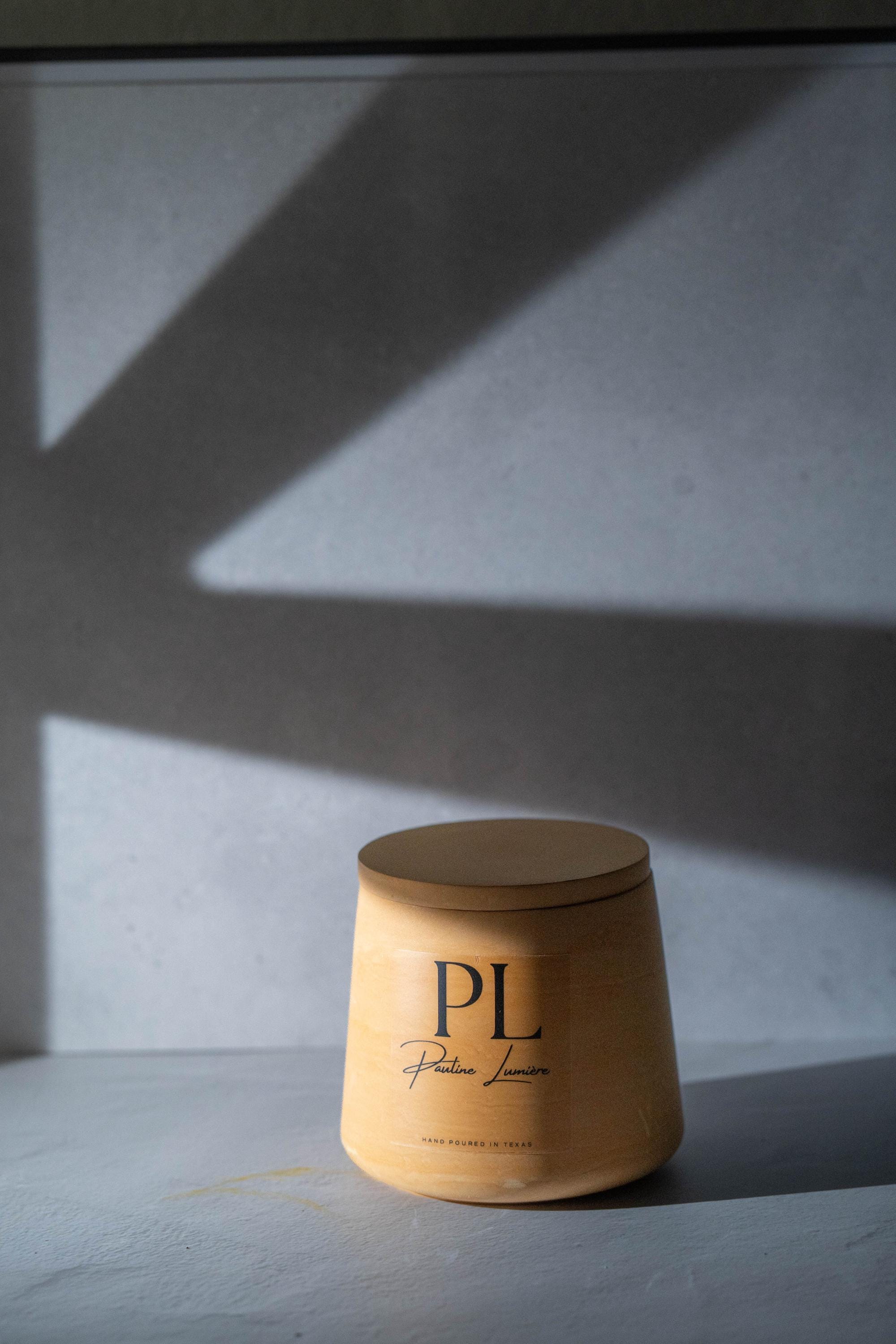 Handmade Soy Candle with Frankincense • Terracotta Plaster Holder, Spiritual Awakening
