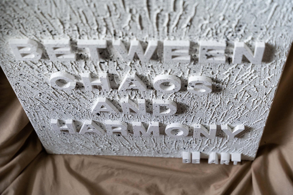 Between Chaos and Harmony - Textured Original Painting 16x20, Gypsum & Texture Paste on Canvas