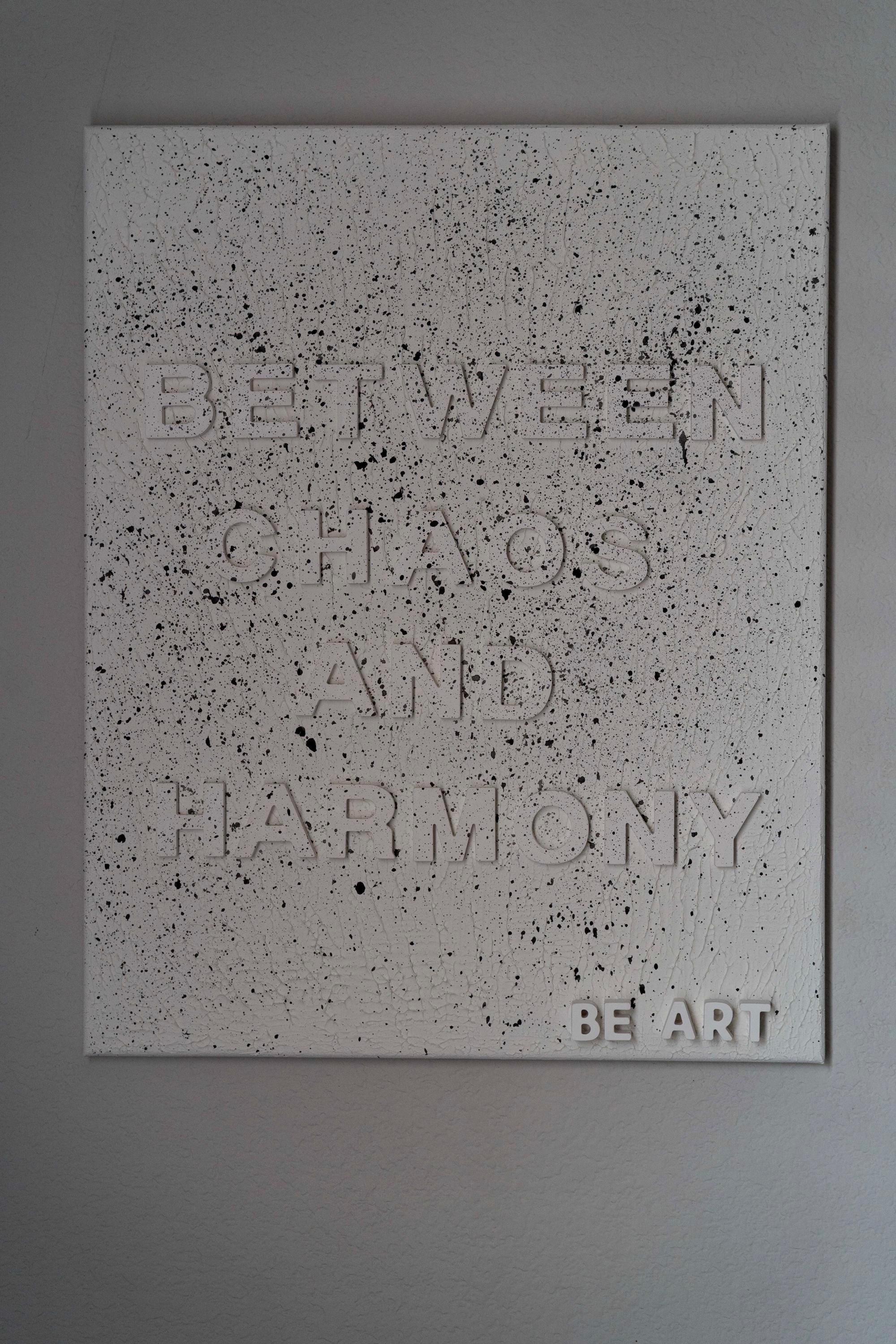 Between Chaos and Harmony - Textured Original Painting 16x20, Gypsum & Texture Paste on Canvas