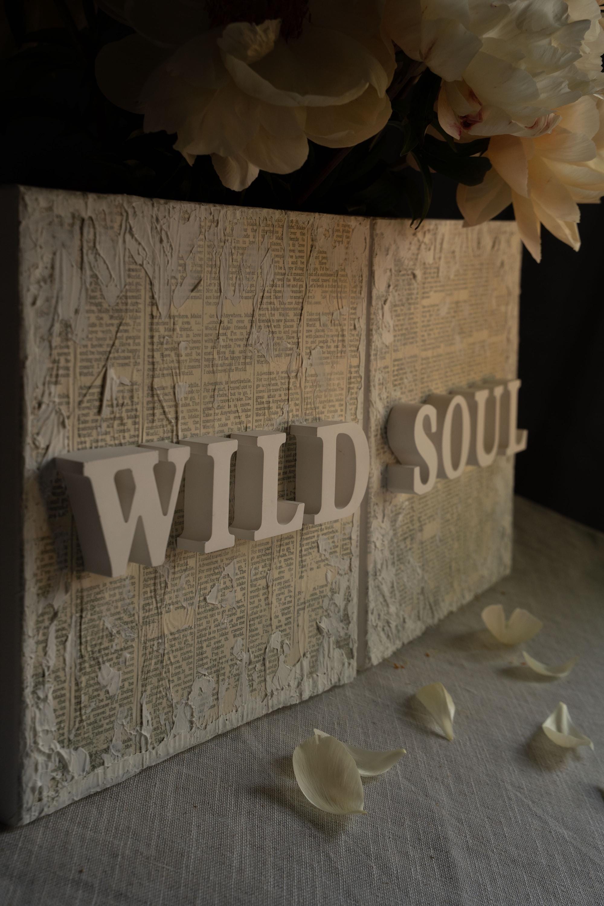 WILD SOUL - Diptych - Textured Gypsum Art Set of 2