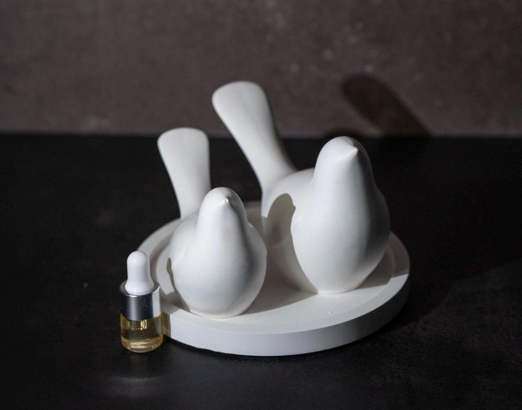 Three Birds Aroma Stone Sculpture | Handcrafted Gypsum Diffuser | Peaceful Home Decor