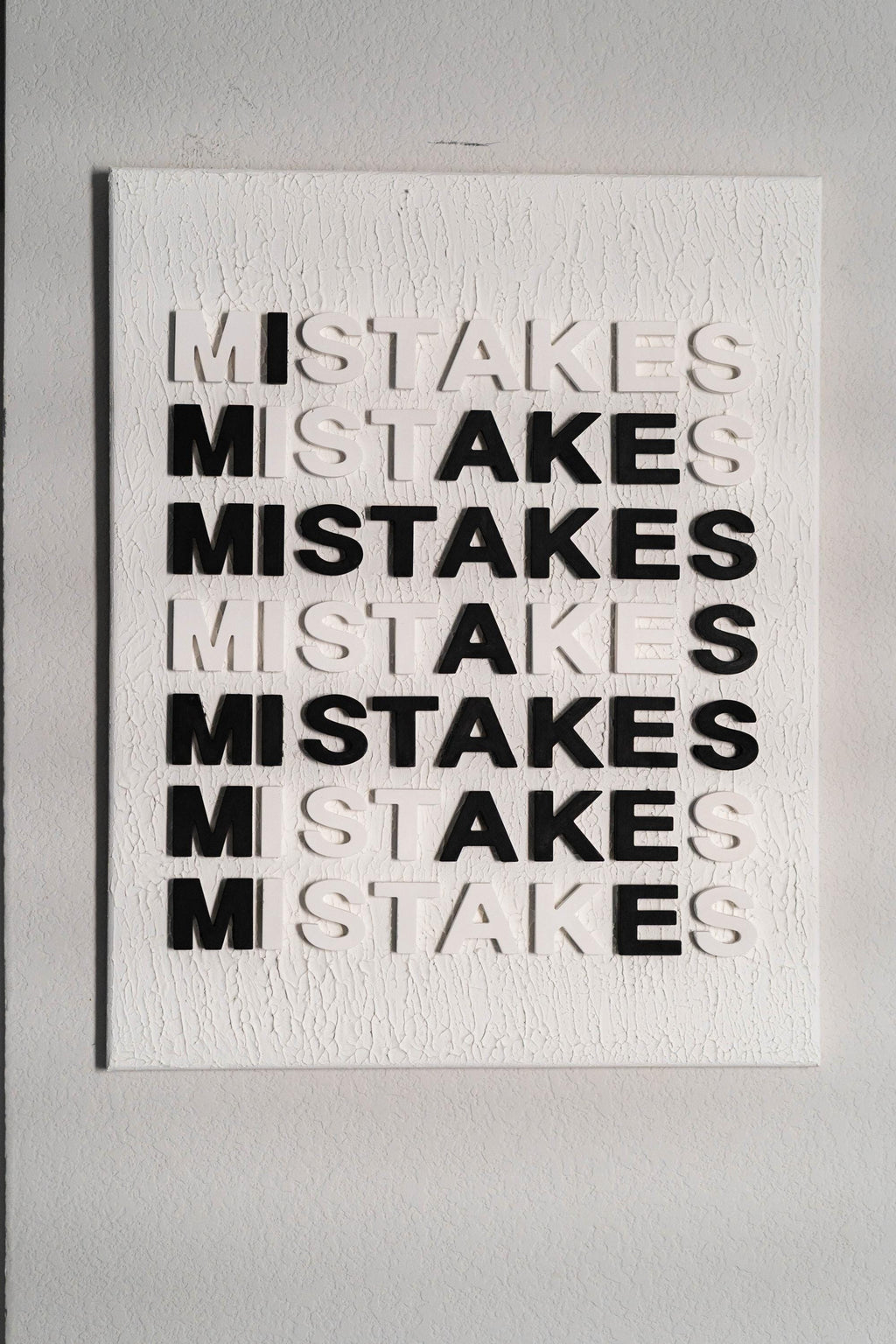 MISTAKES - Textured Motivational Art 16x20, Original