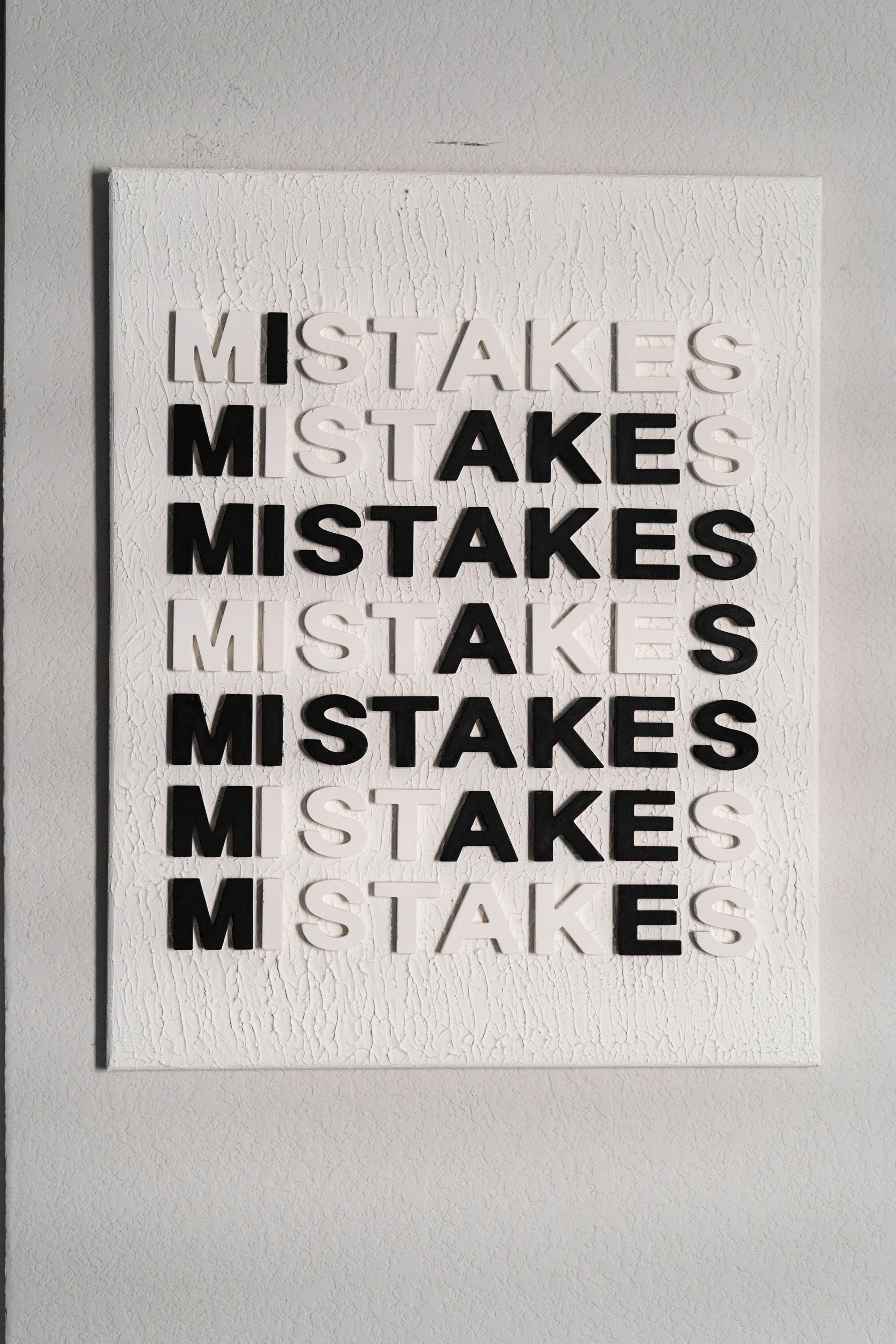 MISTAKES - Textured Motivational Art 16x20, Original