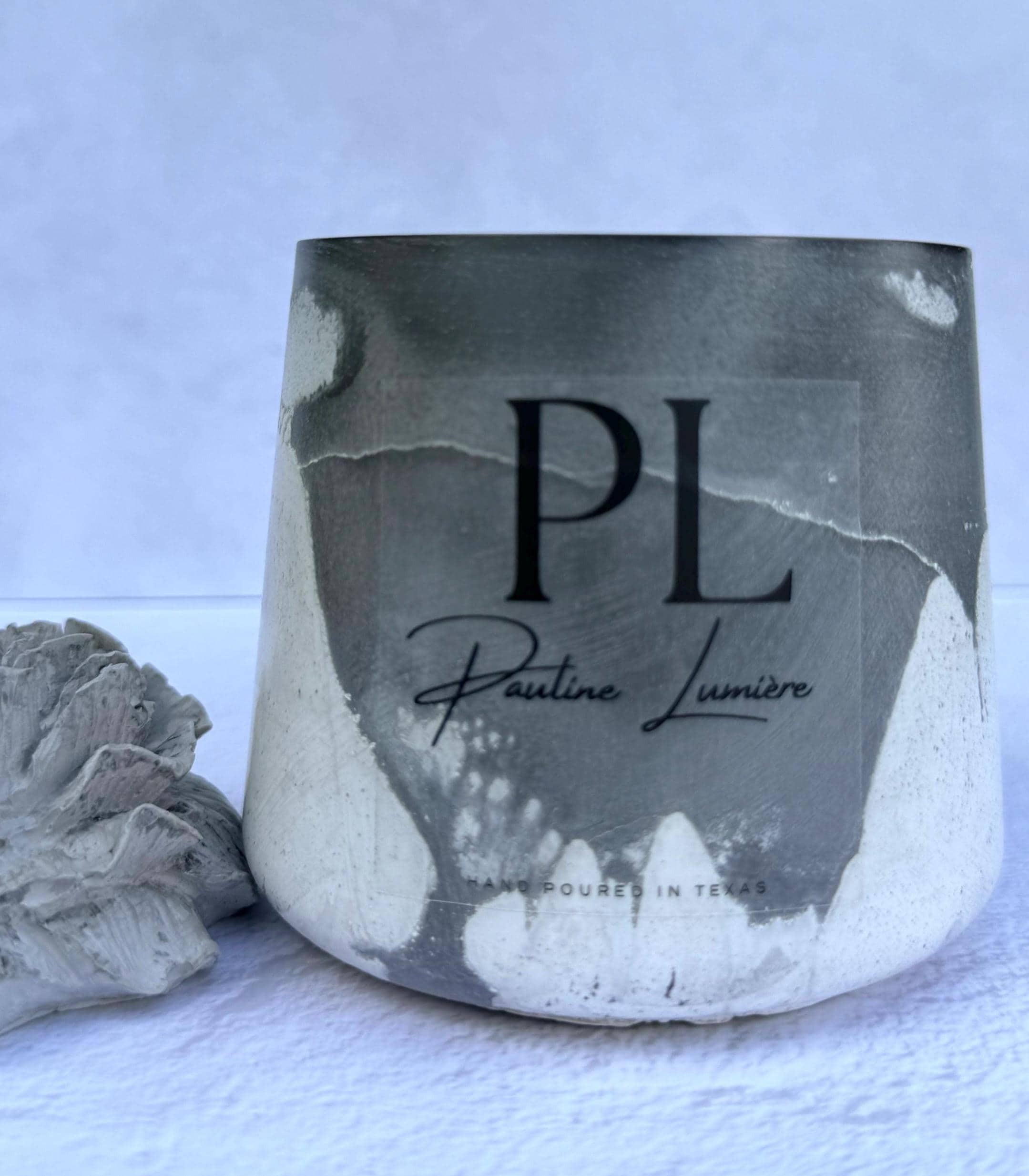 Obsidian Veil | Black Flower Concrete Candle | Frankincense, Myrrh, Palo Santo | Ritual Meditation Candle
