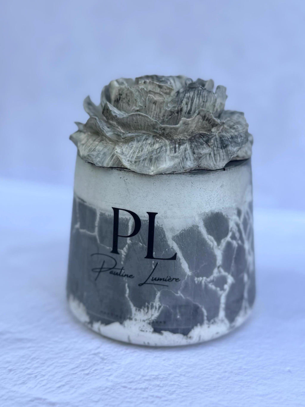 Obsidian Veil | Black Flower Concrete Candle | Frankincense, Myrrh, Palo Santo | Ritual Meditation Candle